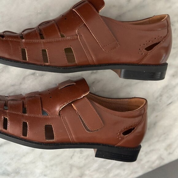Stacy Adams Calax Men’s Cognac Brown Fisherman Dress Sandals Size 13M New Box main image 14